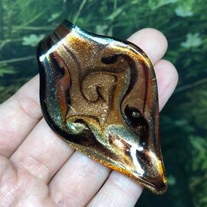 Black and copper glasswork pendant - DIY
